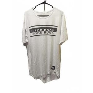 Hard Rock Cafe Active T-Shirt XL White Performance Graphic Tee Metropolitan Gym